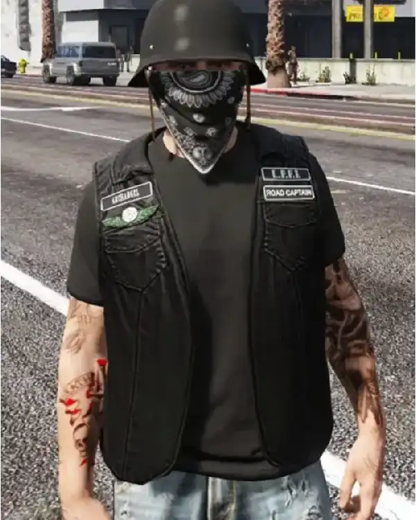 The Lost MC GTA 5 Black Leather Vest