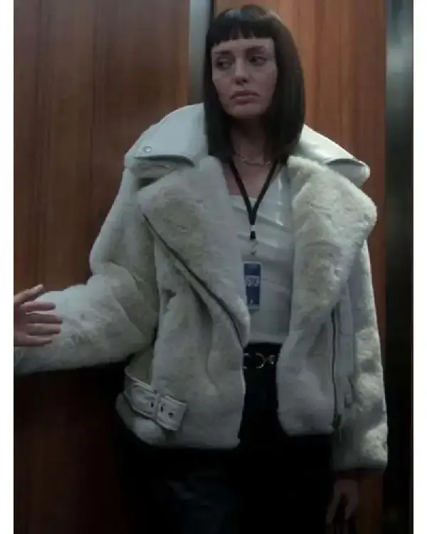 The Recruit 2022 Max Meladze White Fur Jacket For Sale