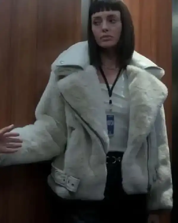 The Recruit 2022 Max Meladze White Fur Jacket