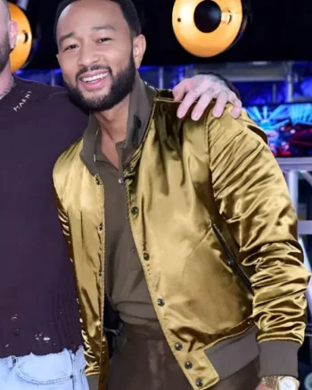 The Voice S27 John Legend Olive Silk Bomber Jacket