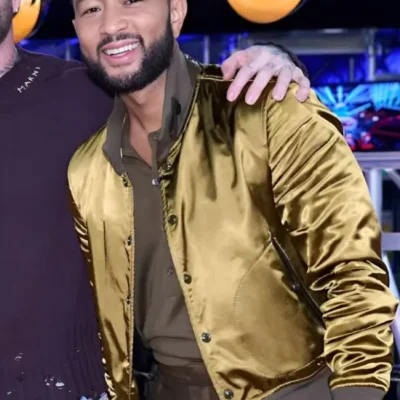 The Voice S27 John Legend Olive Silk Bomber Jacket