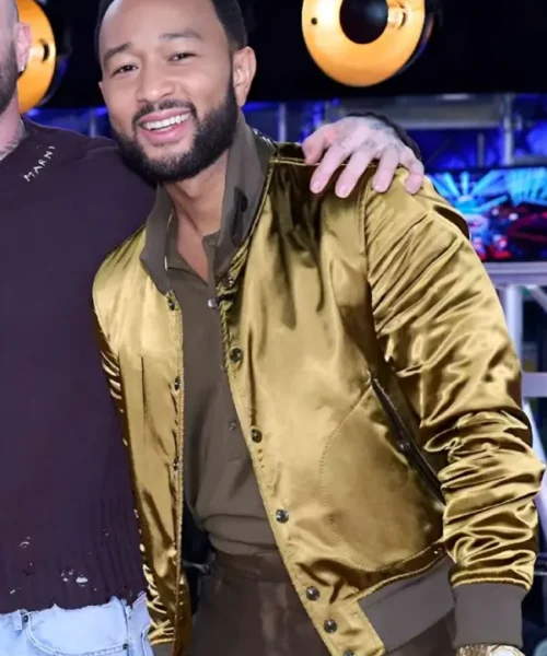 The Voice S27 John Legend Olive Silk Bomber Jacket