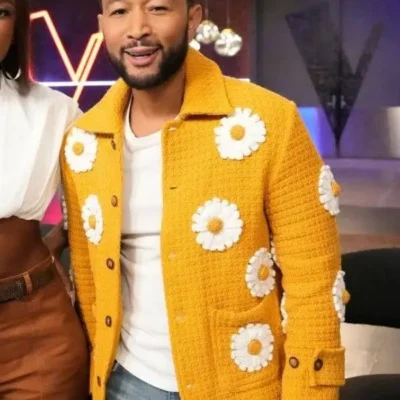 The Voice S27 John Legend Yellow Daisy Applique Jacket