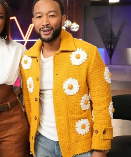 The Voice S27 John Legend Yellow Daisy Applique Jacket