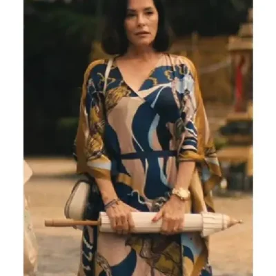 The White Lotus S03 Parker Posey Wavey Printed Kaftan Silk Robe