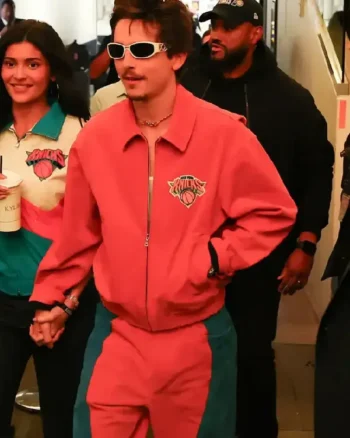 Timothée Chalamet Chrome Hearts Knicks jacket