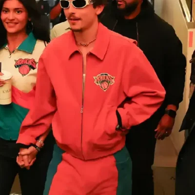 Timothée Chalamet Chrome Hearts Knicks jacket