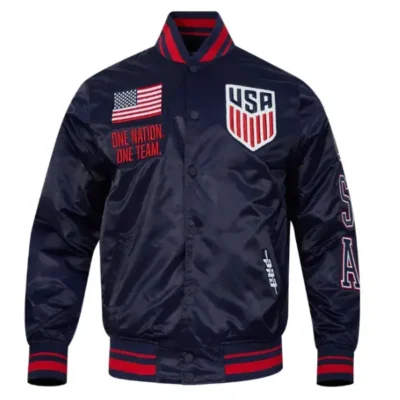 US Soccer 2025 USA Blue Varsity Jacket