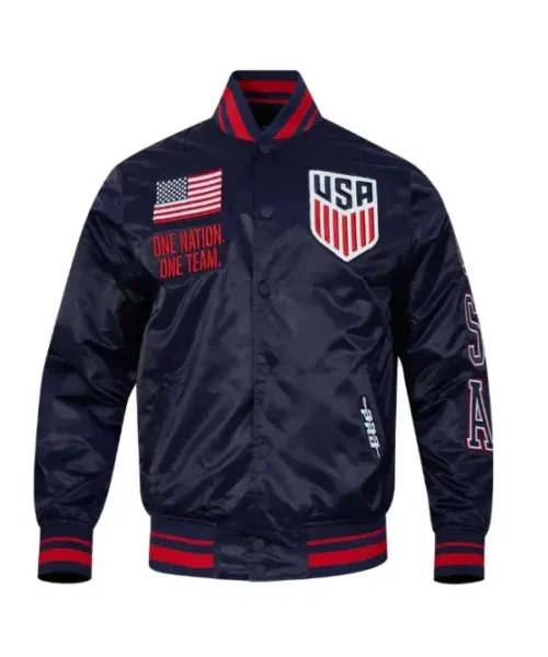 US Soccer 2025 USA Blue Varsity Jacket