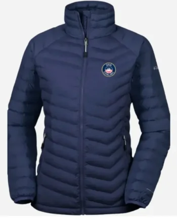 USA Curling Columbia 2025 Blue Quilted Jacket