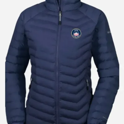 USA Curling Columbia 2025 Blue Quilted Jacket