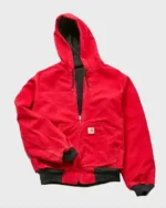 Vintage Carhartt Red Hooded Bomber Jacket