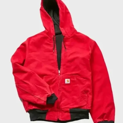 Vintage Carhartt Red Hooded Bomber Jacket