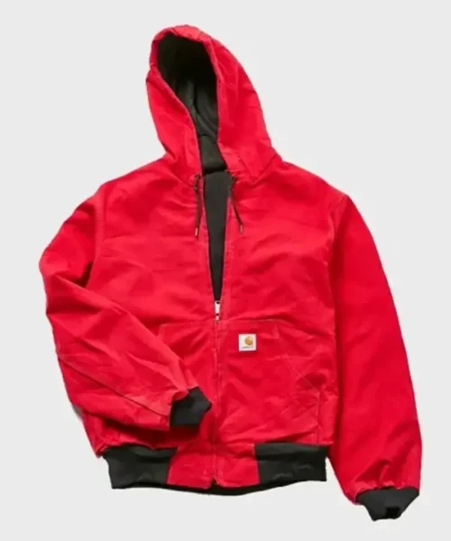 Vintage Carhartt Red Hooded Bomber Jacket