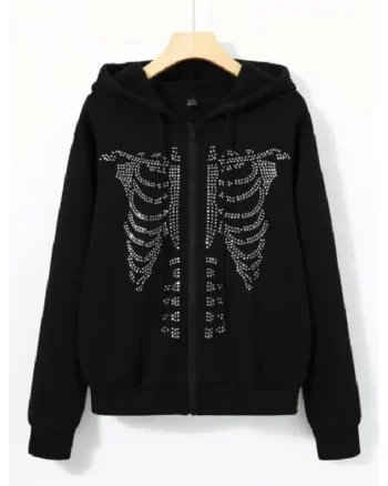Y2K Rhinestone Skeleton Hoodie