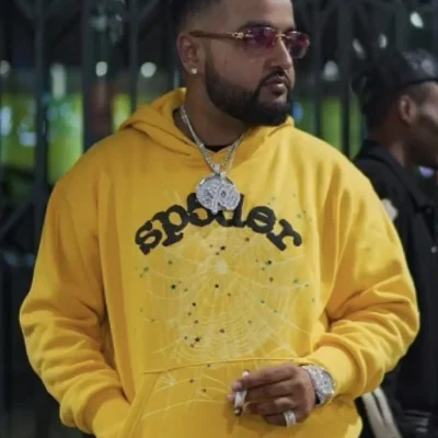 Yellow Sp5der Websuit Hoodie