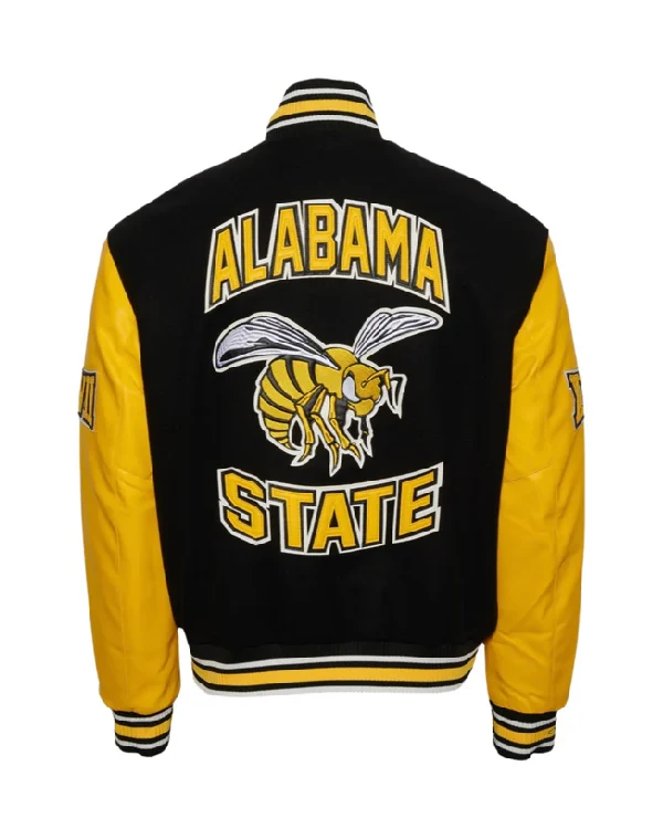 Alabama State University Varsity Wool/Leather Black