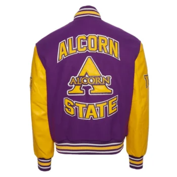 Alcorn State University Purple and Gold Varsity Jacket - Image 2