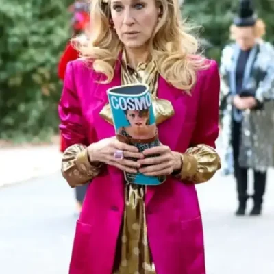 And Just Like That S02 Carrie Bradshaw Pink Silk Blazer
