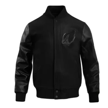 Arizona Cardinals Triple Black Varsity Wool-Leather Jacket