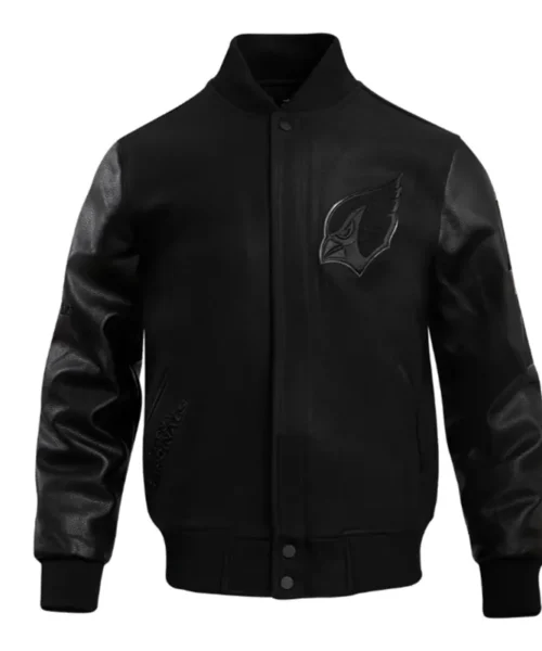 Arizona Cardinals Triple Black Varsity Wool-Leather Jacket