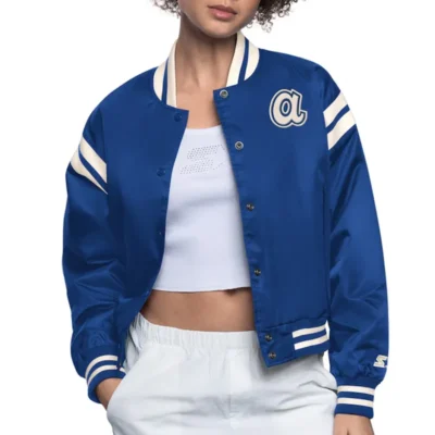 Atlanta Braves Blue Full Count Satin Jacket