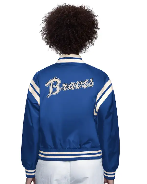 Atlanta Braves Full Count Full-Snap Satin Blue Jacket