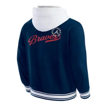 Atlanta Braves Navy Cotton Hooded Jacket - Image 2