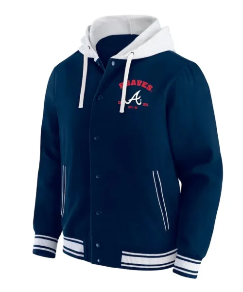 Atlanta Braves Navy Cotton Hooded Jacket