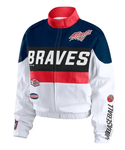 Atlanta Braves Racing Navy-White Full-Zip Jacket