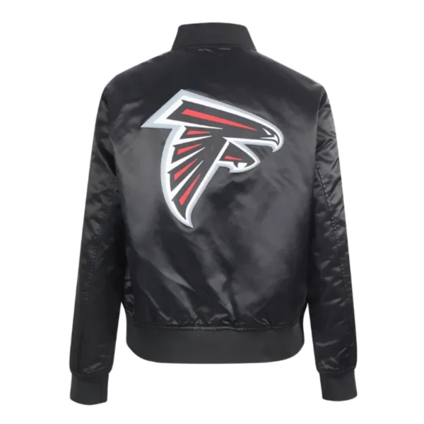 Atlanta Falcons Classic Full-Snap Black Satin Jacket