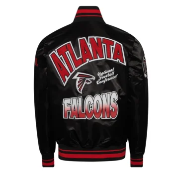 Atlanta Falcons Turn It Up M Black Classic Rib Full-Snap Satin Jacket
