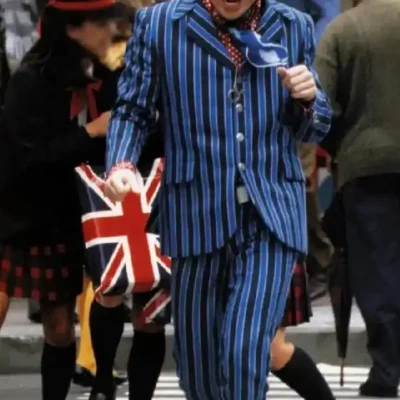 Austin Powers Blue Striped Plaid Suit