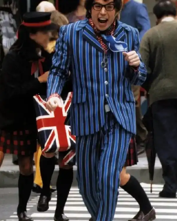 Austin Powers Blue Striped Plaid Suit