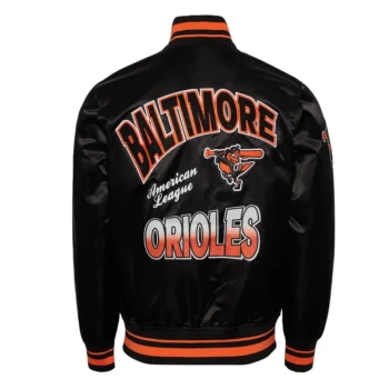 Baltimore Orioles Turn It Up M Classic Rib Black Full-Snap Satin Jacket