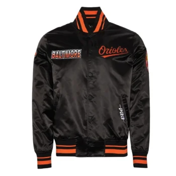 Baltimore Orioles Turn It Up M Classic Rib Black Satin Jacket