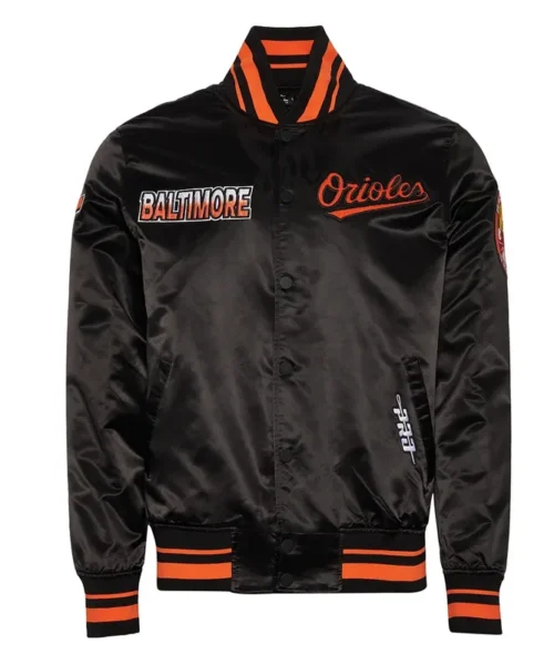 Baltimore Orioles Turn It Up M Classic Rib Black Satin Jacket