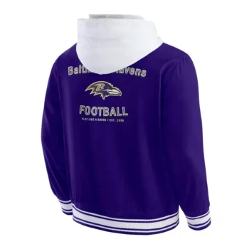 Baltimore Ravens Full-Snap Purple Cotton Hooded Jacket