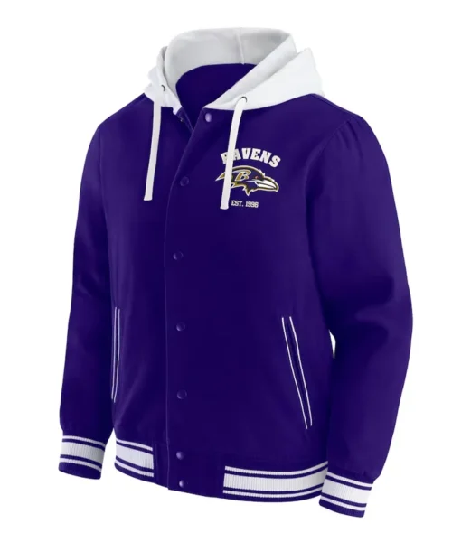 Baltimore Ravens Purple Cotton Hooded Jacket