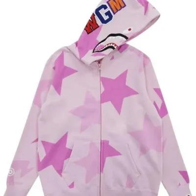 Bape Pink Star Hoodie