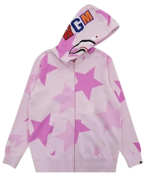 Bape Pink Star Hoodie