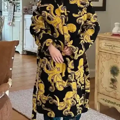 Barry S03 Octopus Print Robe