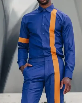 Bel-Air S1 E5 Will Smith Blue Yellow Stripe Pant Shirt Suit
