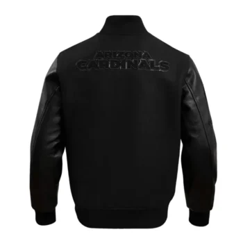 Black Arizona Cardinals Triple Varsity Wool-Leather Jacket