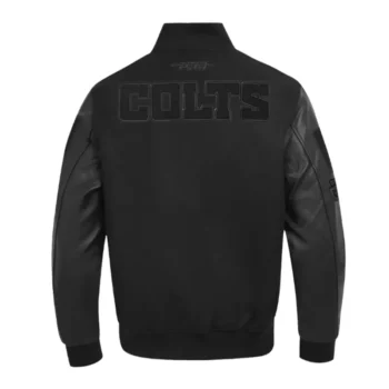 Black Indianapolis Colts Triple Varsity Wool-Leather Jacket