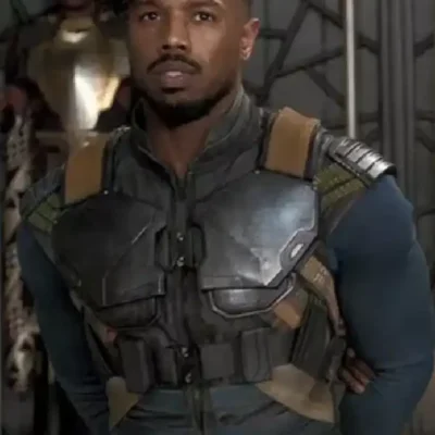 Black Panther Erik Killmonger Leather Costume Vest