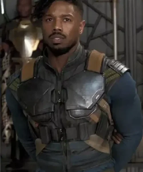 Black Panther Erik Killmonger Leather Costume Vest