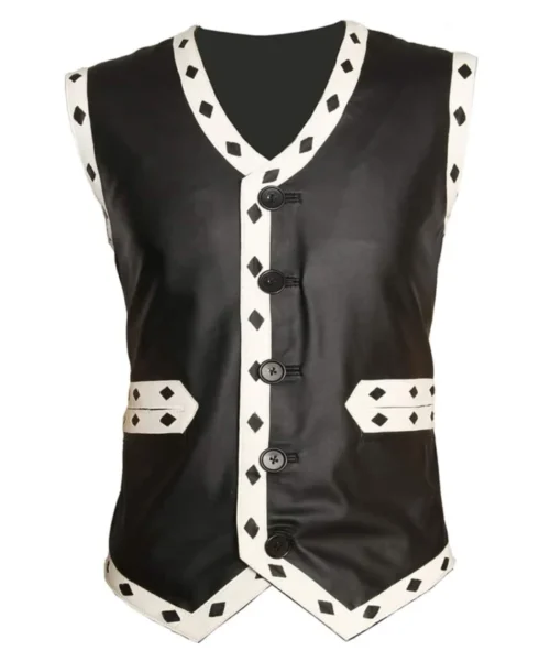 Black-The-Warriors-Biker-Leather-Vest-Costume-men