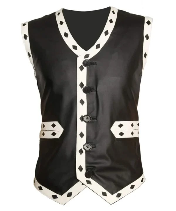 Black-The-Warriors-Biker-Leather-Vest-Costume-men