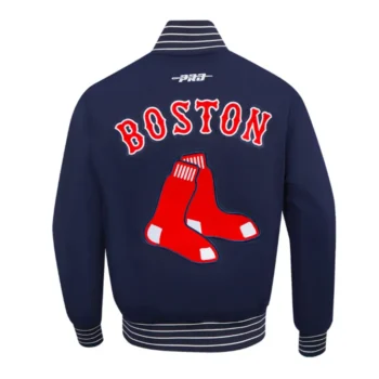 Boston Red Sox Current Logo Game Day Navy Double Knit Full-Snap Jacket